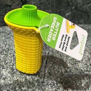 Prepara Yellow & Green Silicone Butter Spreader and Storage Cup